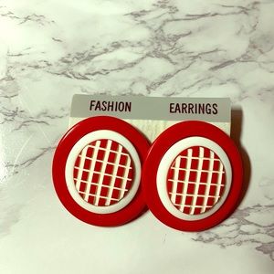 Vintage 80s Round Oversized Disc Earrings